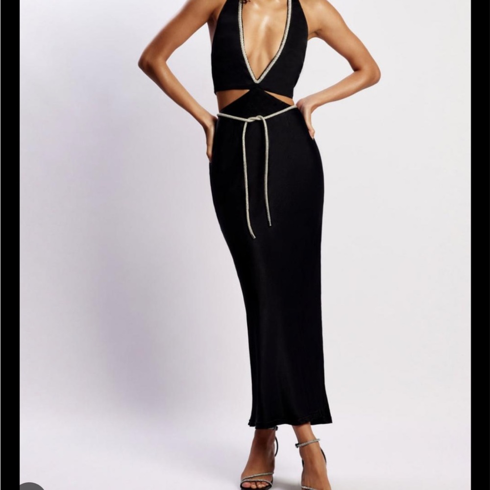 Meshki lila diamante rope midi dress